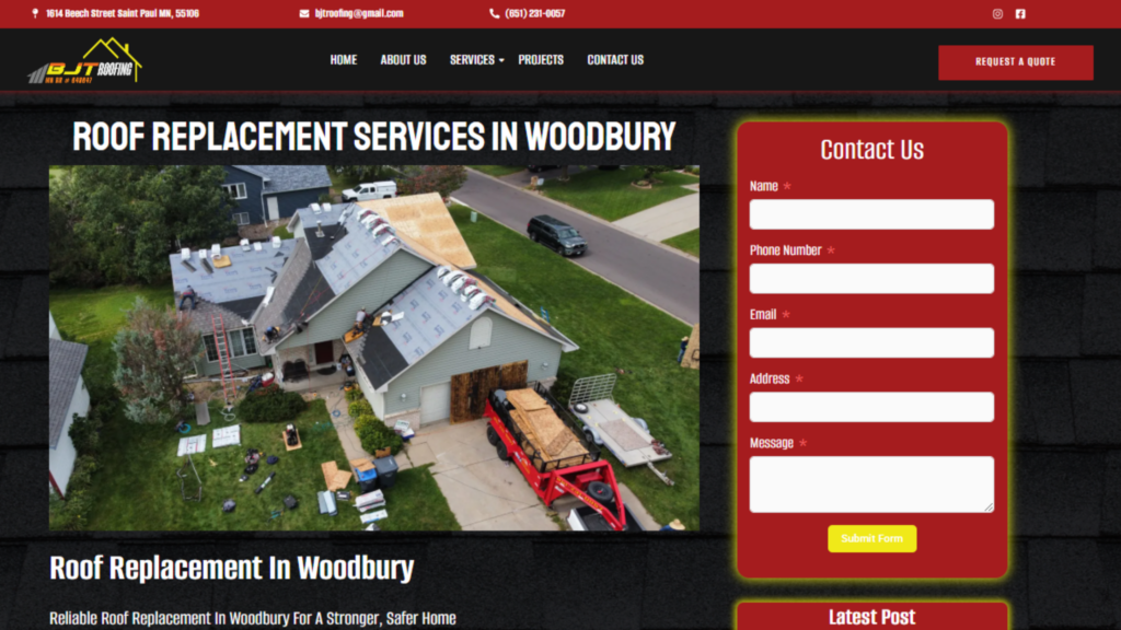 "BJT Roofing project completed in Woodbury, Minnesota"